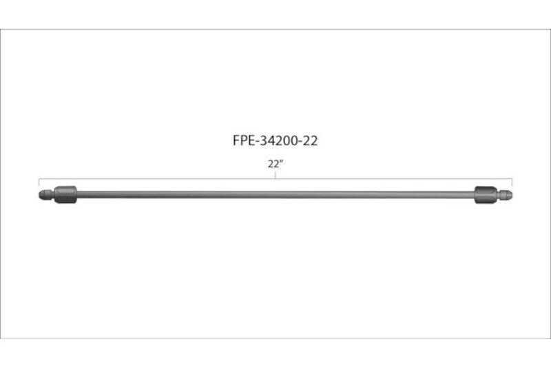 Fleece FPE-34200-22 22in High Pressure Fuel Line 8mm x 3.5mm Line M14 x 1.5 Nuts | Universal