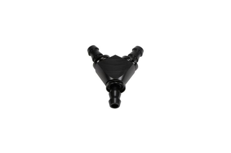 Fleece FPE-FIT-Y06-BLK 3/8in Black Anodized Aluminum Y Barbed Fitting (For -6 Pushlock Hose)| Universal