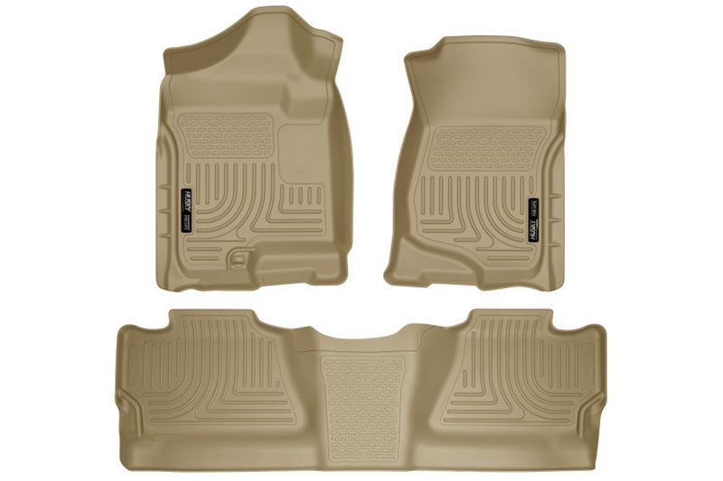 Husky 98203 Front & 2nd Seat Floor Liners | 2007-2014 Silverado/Sierra 1500/2500HD/3500HD