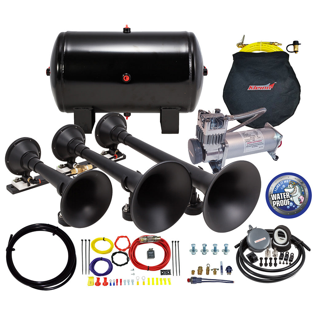 Kleinn HK9 Pro Blaster Triple Train Horn Kit w/ 150PSI 100% Duty Air System and Valve Upgrade | Universal