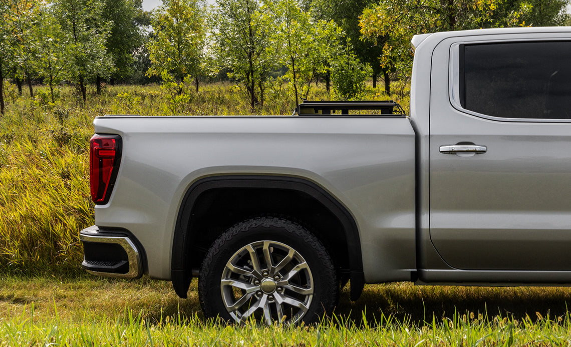 ACI B1020099 Lomax Hard Tri-Fold Tonneau Cover Matte Black | 2020-2022 Silverado/Sierra 2500HD/3500HD 6.5ft Bed