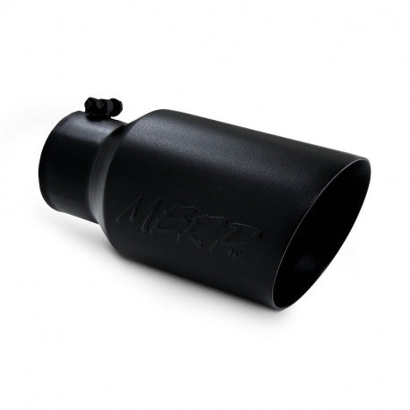 MBRP T5072BLK Black Coated Exhaust Tail Pipe Tip 6in OD Dual Wall Angled 4in Inlet 12in Length | Universal