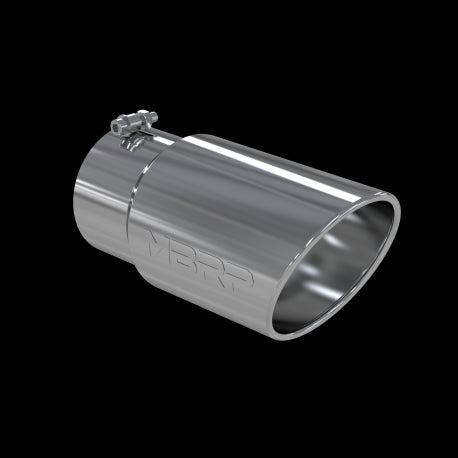 MBRP T5075 5in Inlet 6in Outlet Angled Rolled-End Stainless Steel Exhaust Tip | Universal