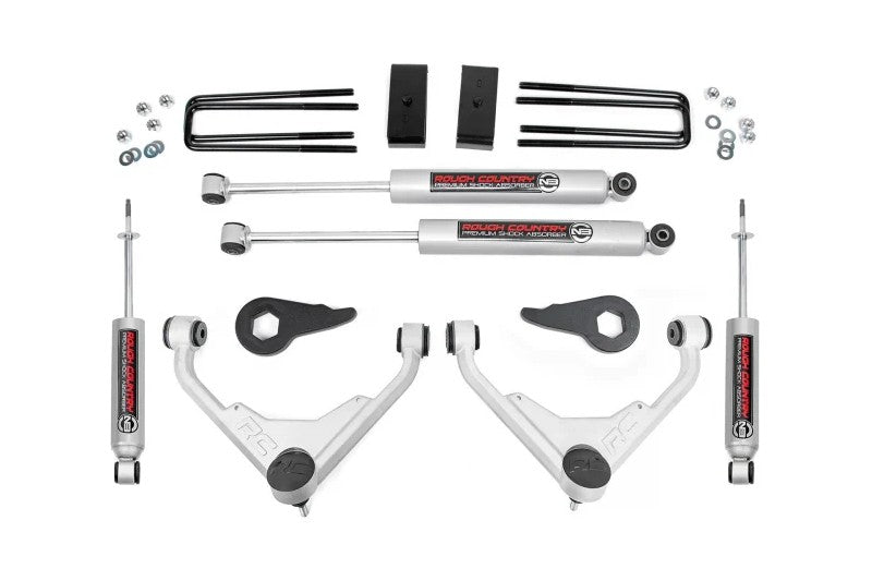 Rough Country 8596N2 3in Bolt-On Suspension Lift Kit w/ Upper Control Arms | 2001-2010 GM 2500HD