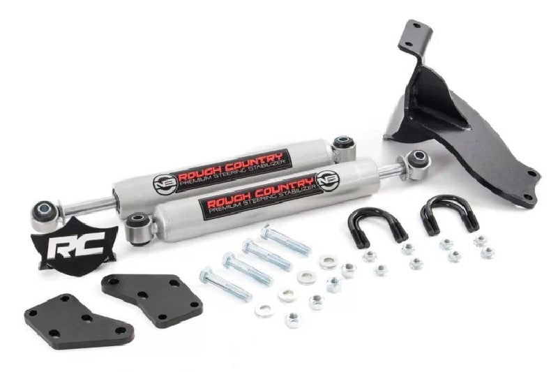 Rough Country 8749430 Dual Steering Stabilizer | 2014-2019 Dodge 2500/3500 6.7L Cummins