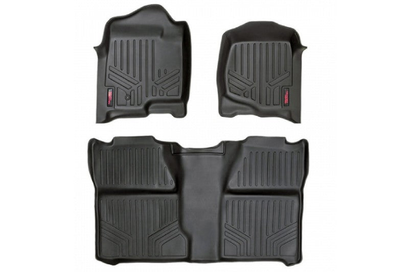 Rough Country M-21073 Heavy Duty Floor Mats Front/Rear | 2007-2013 GM 1500/2500HD