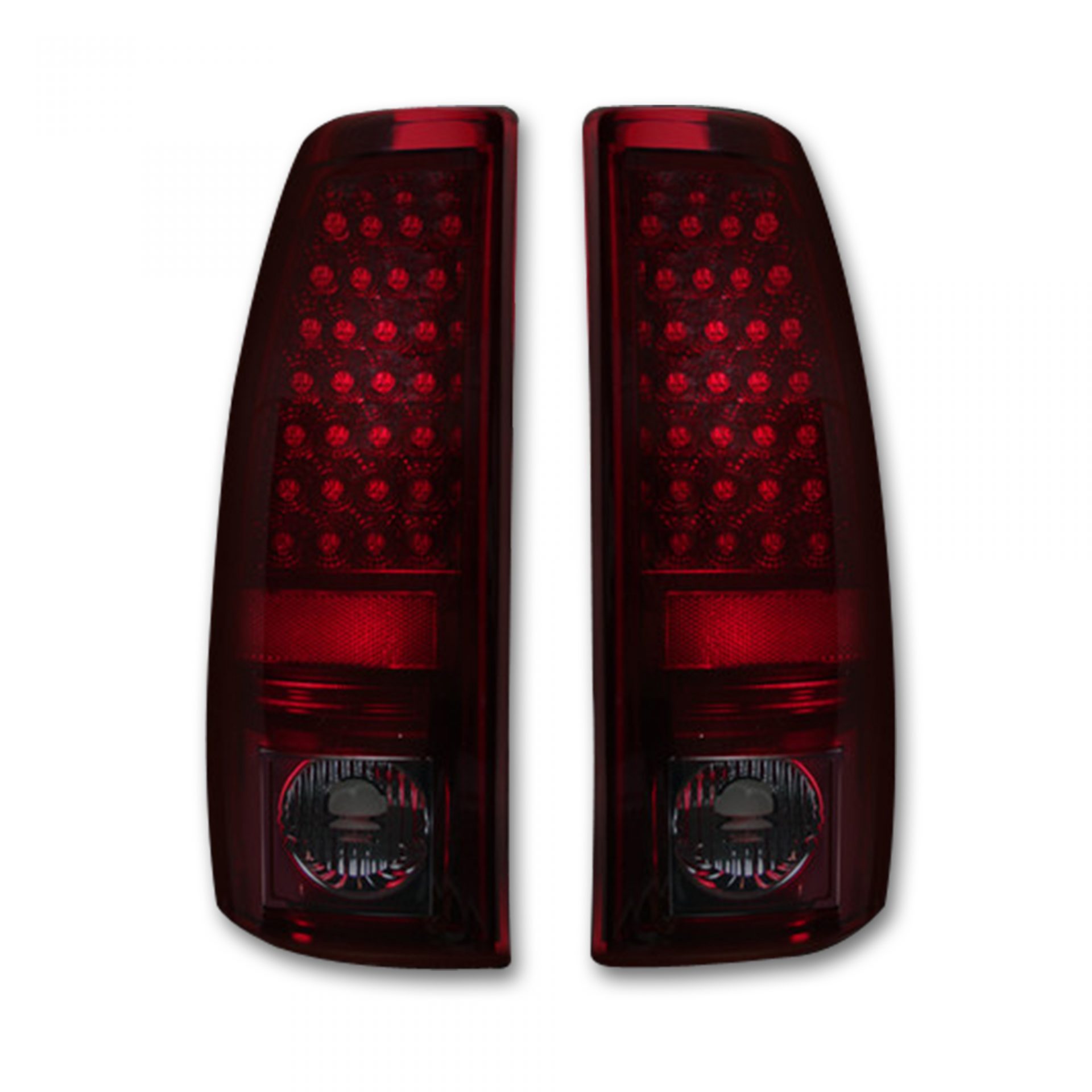 Recon 264173RBK Dark Red Tail Lights | 1999-2007 Silverado/Sierra 2500HD/3500HD