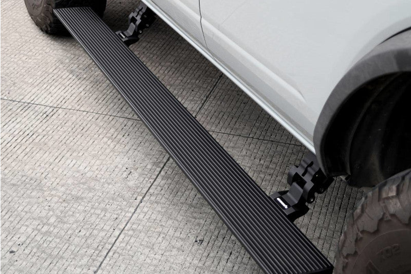 Go Rhino 20404280T E1 Electric Running Board Kit (Bedliner) | 2015-2019 Silverado/Sierra 2500HD/3500HD Extended Cab