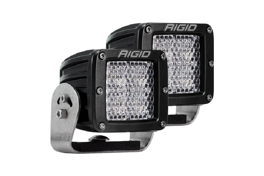 Rigid 222513 D-Series PRO LED Light Diffused Lens Heavy Duty Black Housing Pair| Universal