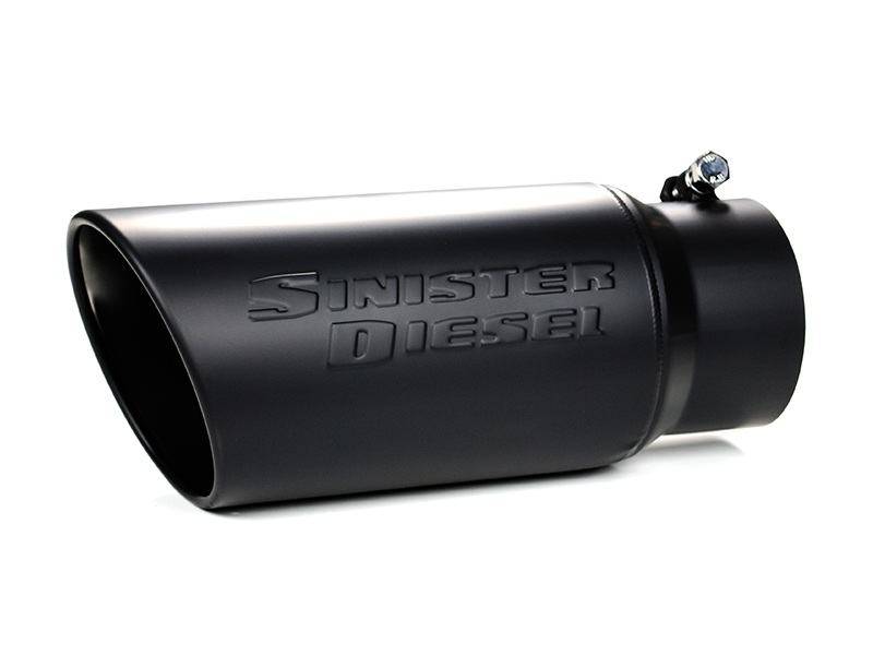 Sinister SD-4-5-BLK Black Ceramic Coated Stainless Steel Exhaust Tip 4 Inlet x 5 Round x 12 Long | Universal