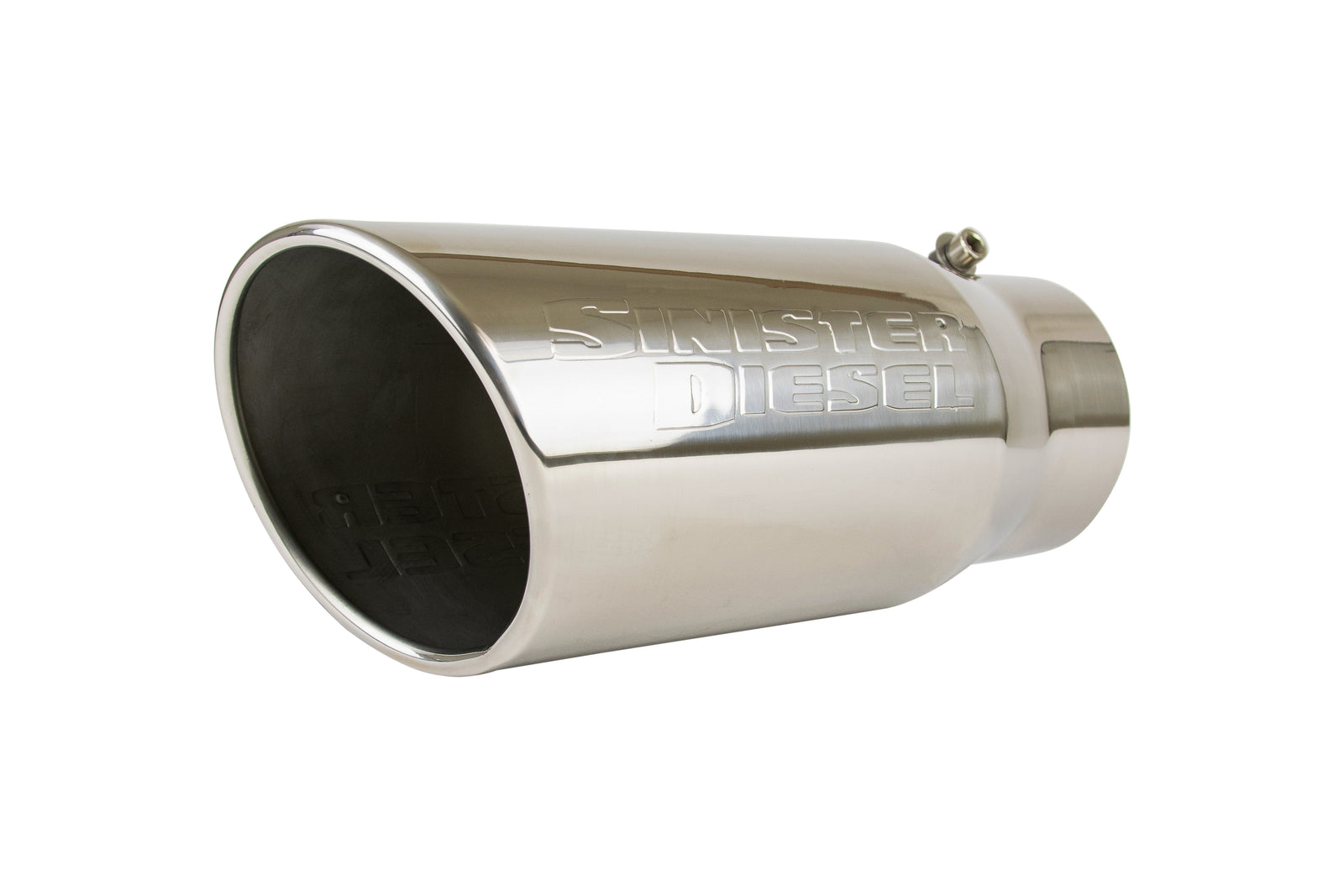 Sinister SD-4-5-POL Polished Stainless Steel Exhaust Tip 4 Inlet x 5 Round x 12 Long | Universal