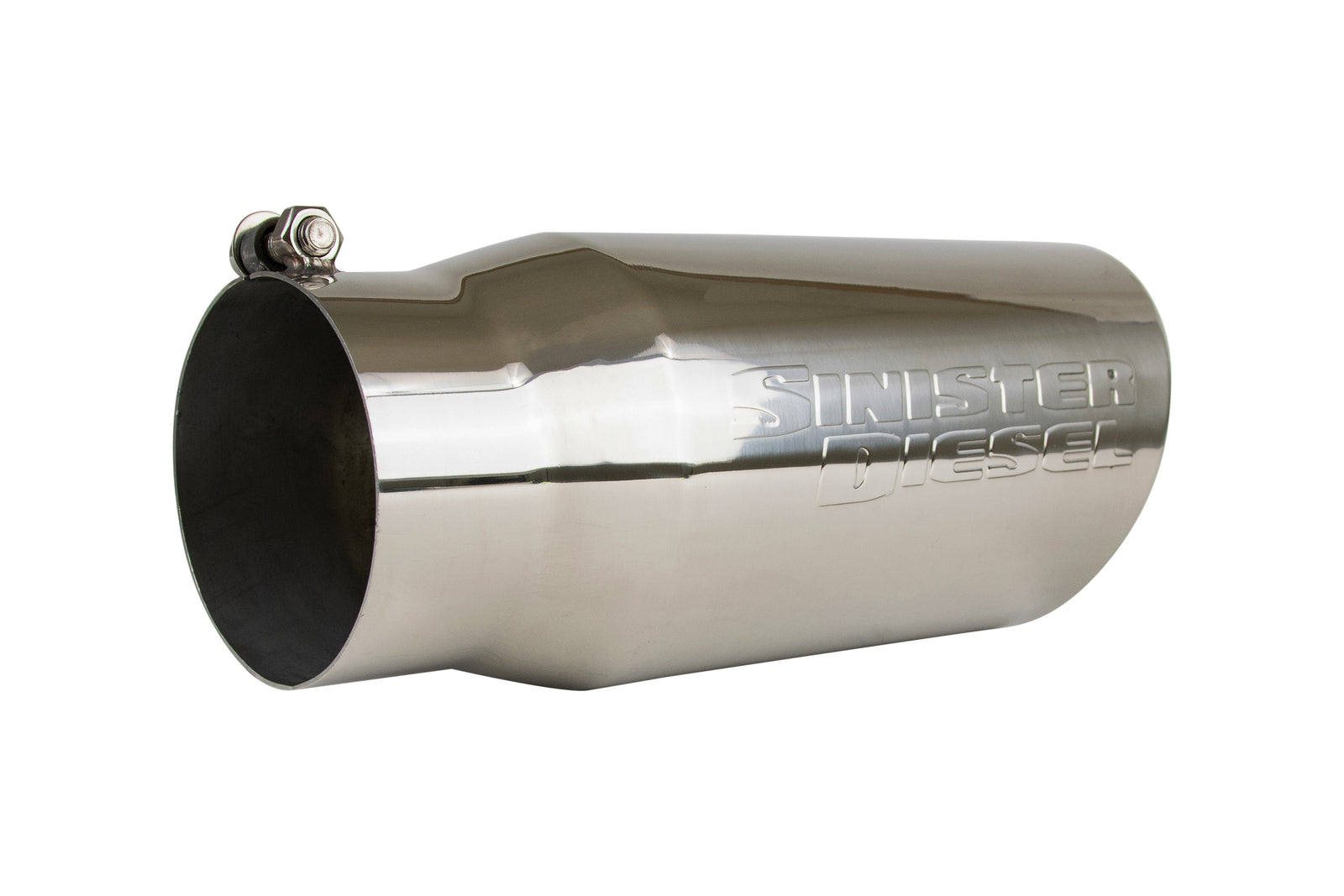 Sinister SD-4-5-POL Polished Stainless Steel Exhaust Tip 4 Inlet x 5 Round x 12 Long | Universal