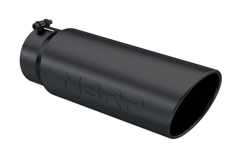 MBRP T5125BLK 6in OD Angled Rolled End 5in Inlet 18in Length Exhaust Tip - Black | Universal