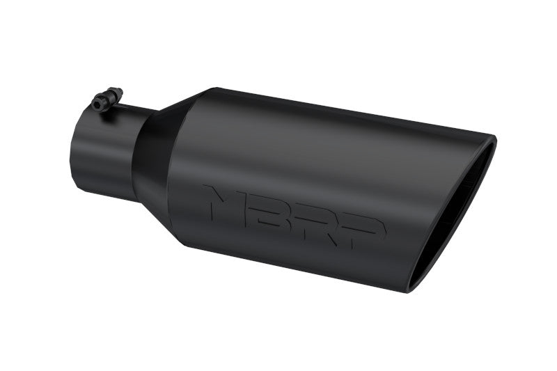 MBRP T5126BLK 7in OD Angled Rolled End 4in Inlet 18in Length Exhaust Tip - Black | Universal