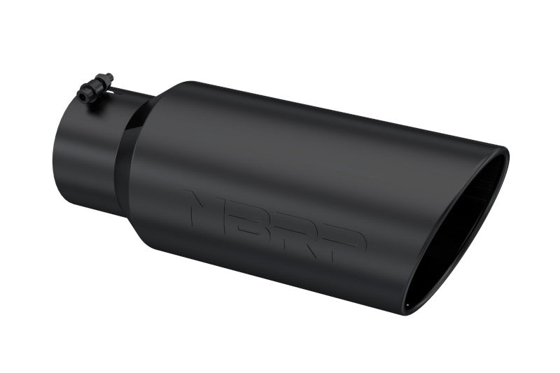 MBRP T5127BLK 7in OD Angled Rolled End 5in Inlet 18in Length Exhaust Tip - Black | Universal