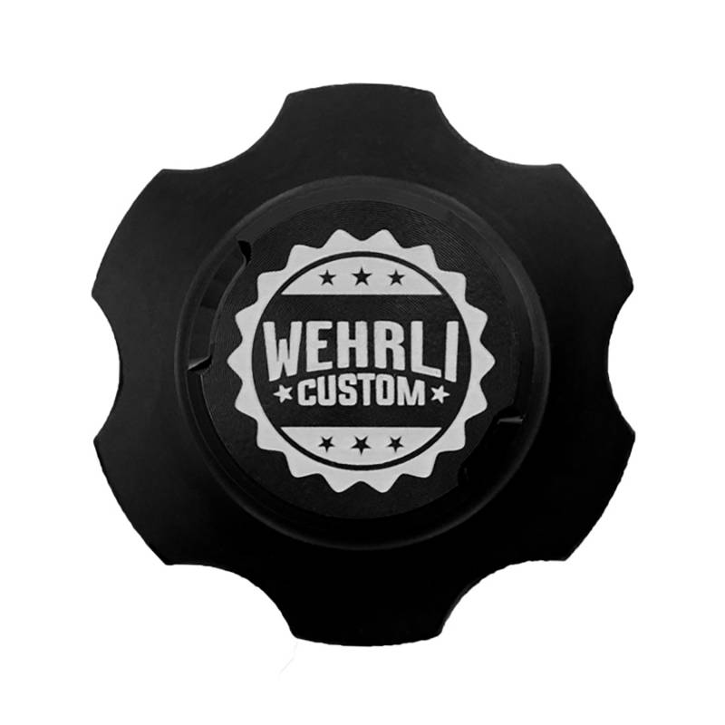 Wehrli 100443 Black Anodized Billet Oil Fill Tube Cap | 2001-2023 GM Silverado/Sierra 2500HD/3500HD 6.6L