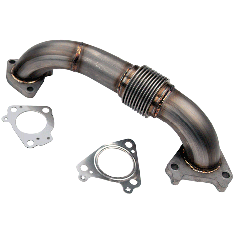 Wehrli 100648 2in Stainless Passenger Up Pipe with Gaskets (Twin Turbo Only) | 2001-2004 Silverado/Sierra 2500HD/3500HD 6.6L