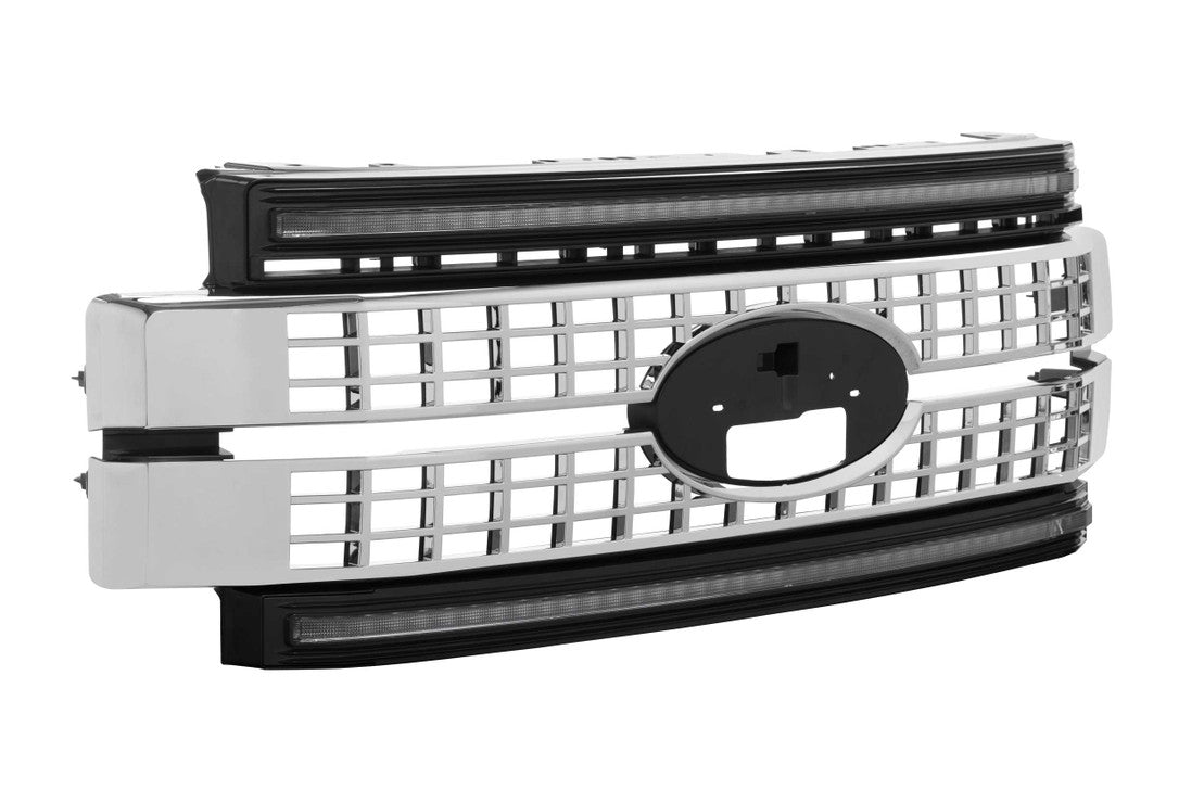 Morimoto XBG08 XBG LED DRL Grill Chrome Finish, Amber DRL | 2017-2019 F250/F350/F450