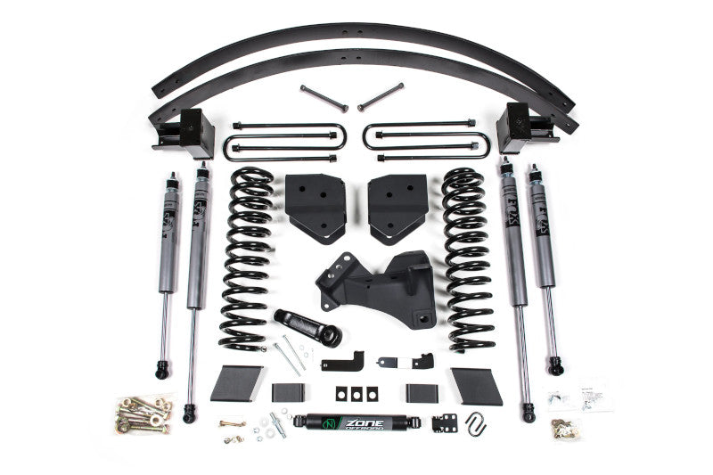 Zone Offroad F110F 6in Lift Kit with 4in Rear Lift Block Kit and Add-a-Leaf (FOX 2.0 Adventure Series) | 2017-2019 F-250/F-350 Super Duty Diesel