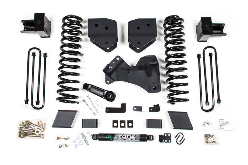 Zone Offroad F87 4in Lift Kit with Dual Stabilizer for 3 Leaf Main (No Shocks) | 2017-2019 F-250/F-350 Super Duty Diesel