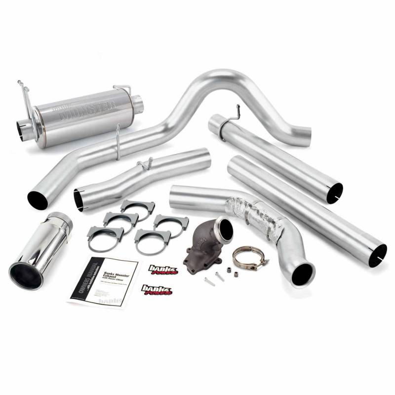 Banks 48659 Monster Single Exhaust w/ Chrome Tip & Power Elbow | 1999-2003 Ford 7.3L Powerstroke