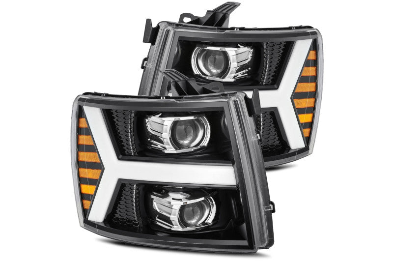 AlphaRex 880223 LUXX Series LED Jet Black Projector Headlights | 2007-2013 Silverado 2500HD/3500HD