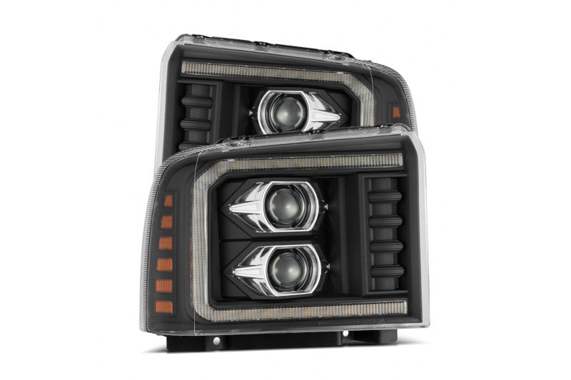 AlphaRex 880316 LUXX Series Alpha Black LED Projector Headlights | 2005-2007 F250/F350