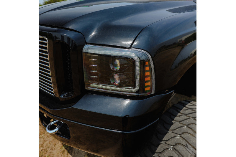 AlphaRex 880316 LUXX Series Alpha Black LED Projector Headlights | 2005-2007 F250/F350