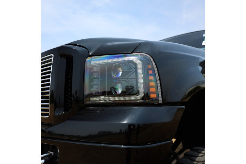 AlphaRex 880316 LUXX Series Alpha Black LED Projector Headlights | 2005-2007 F250/F350