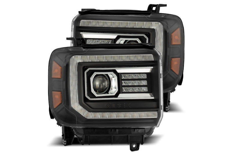 AlphaRex 880613 PRO Series Black Halogen Projector Headlights | 2014-2018 Sierra 1500/2500HD/3500HD