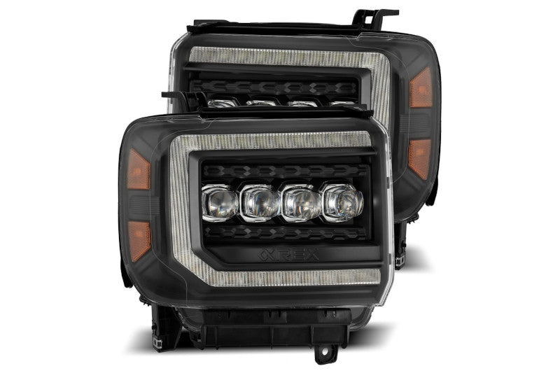 AlphaRex 880617 NOVA Series Black LED Projector Headlights | 2014-2018 Sierra 1500/2500HD/3500HD