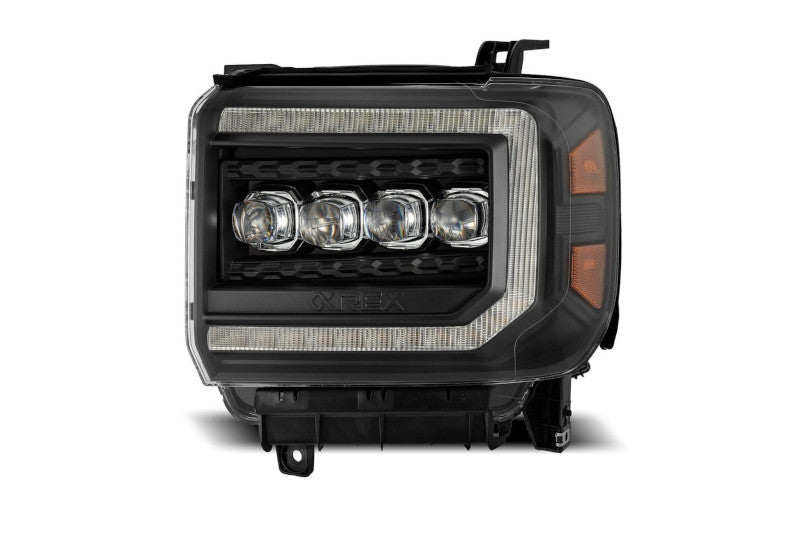 AlphaRex 880617 NOVA Series Black LED Projector Headlights | 2014-2018 Sierra 1500/2500HD/3500HD