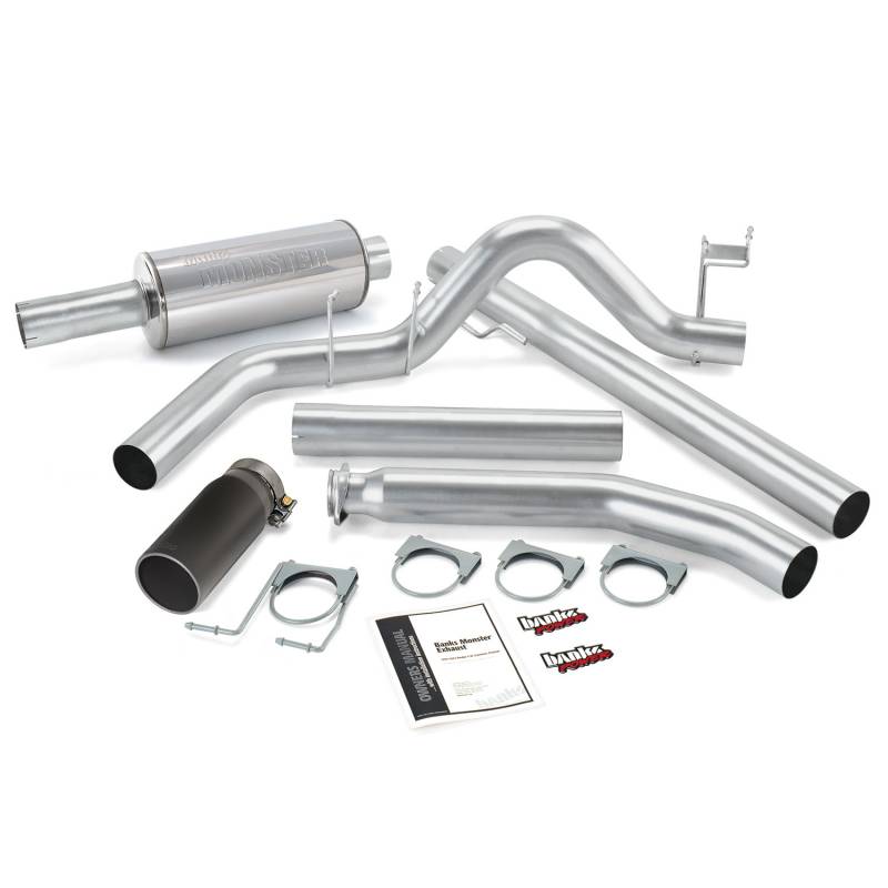 Banks 48635-B Monster Single Exhaust w/ Black Tip | 1998-2002 Ram 5.9L Cummins