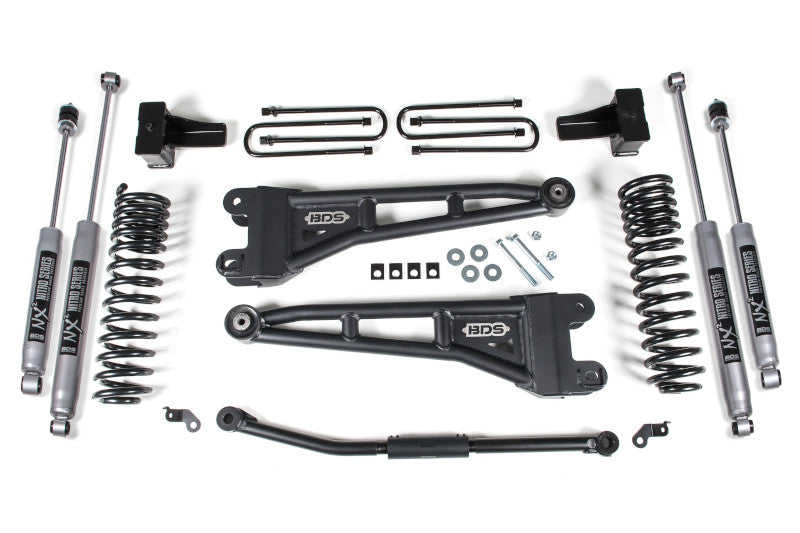 BDS 1509H 2.5in Radius Arm Lift Kit w/ NX2 Nitro Shocks & 4in Block Kit | 2011-2016 F250/F350 4WD Diesel