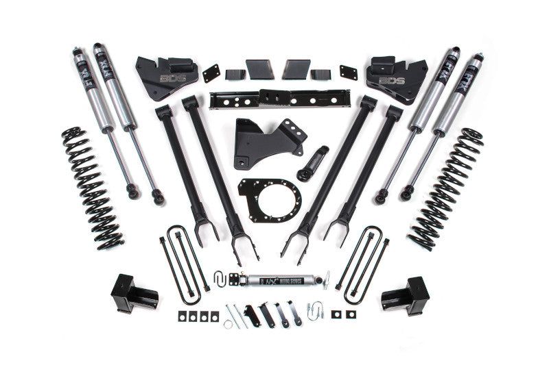 BDS 1527FS 6in 4-Link Lift Kit w/ FOX 2.0 Shocks & 5in Block Kit w/ 2 Leaf Main | 2017-2019 F250/F350 4WD