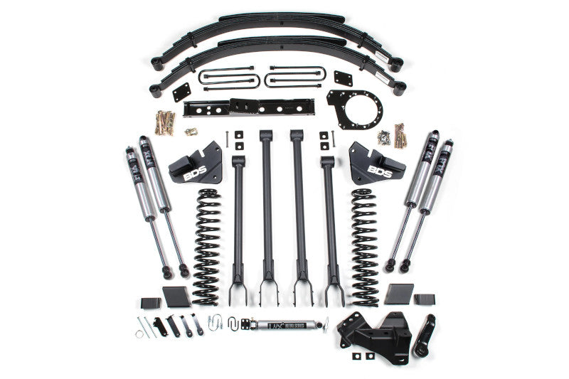 BDS 1529FS 6in 4-Link Lift Kit w/ FOX 2.0 Shocks & Leaf Springs | 2017-2019 F250/F350 4WD