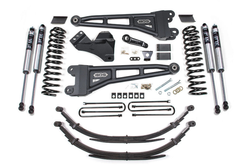 BDS 1597FS 4in Radius Arm Lift Kit w/ FOX 2.0 Shocks & Leaf Springs | 2011-2016 F250/F350 4WD Diesel