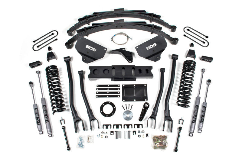 BDS 1614H 8in 4-Link Lift Kit w/ NX2 Nitro Shocks & Leaf Springs - 6 Bolt | 2013-2018 Ram 3500 4WD Diesel