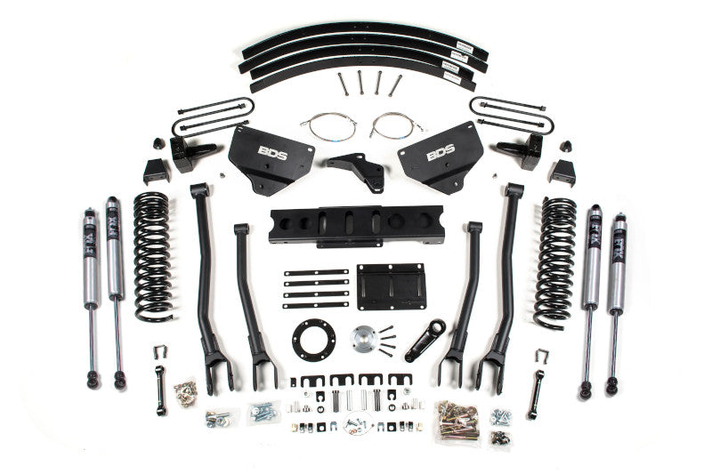 BDS 1625FS 8in 4-Link Lift Kit w/ FOX 2.0 Shocks & 5in Block Kit - 6 Bolt | 2013-2018 Ram 3500 4WD Diesel