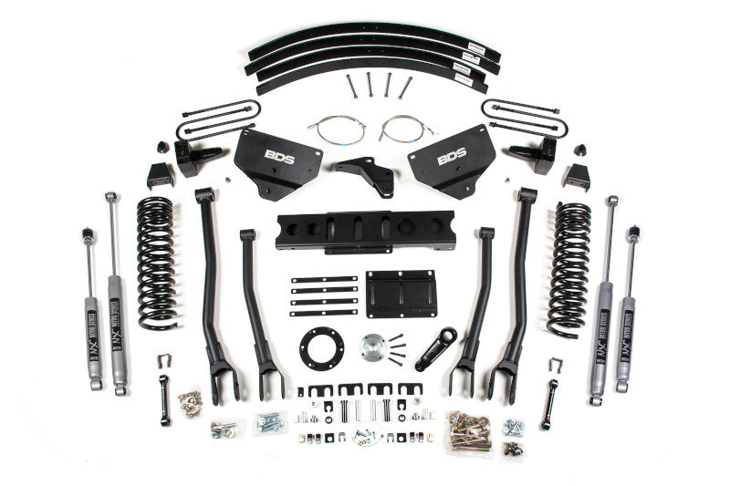 BDS 1625H 8in 4-Link Lift Kit w/ NX2 Nitro Shocks & 5in Block Kit - 6 Bolt | 2013-2018 Ram 3500 4WD Diesel