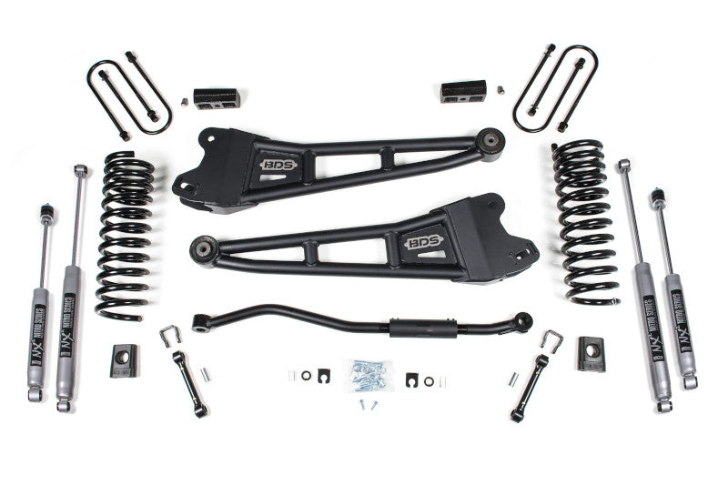 BDS 1655H 4in Radius Arm Lift Kit w/ NX2 Nitro Shocks | 2019-2024 Ram 3500 4WD w/o Rear Overload