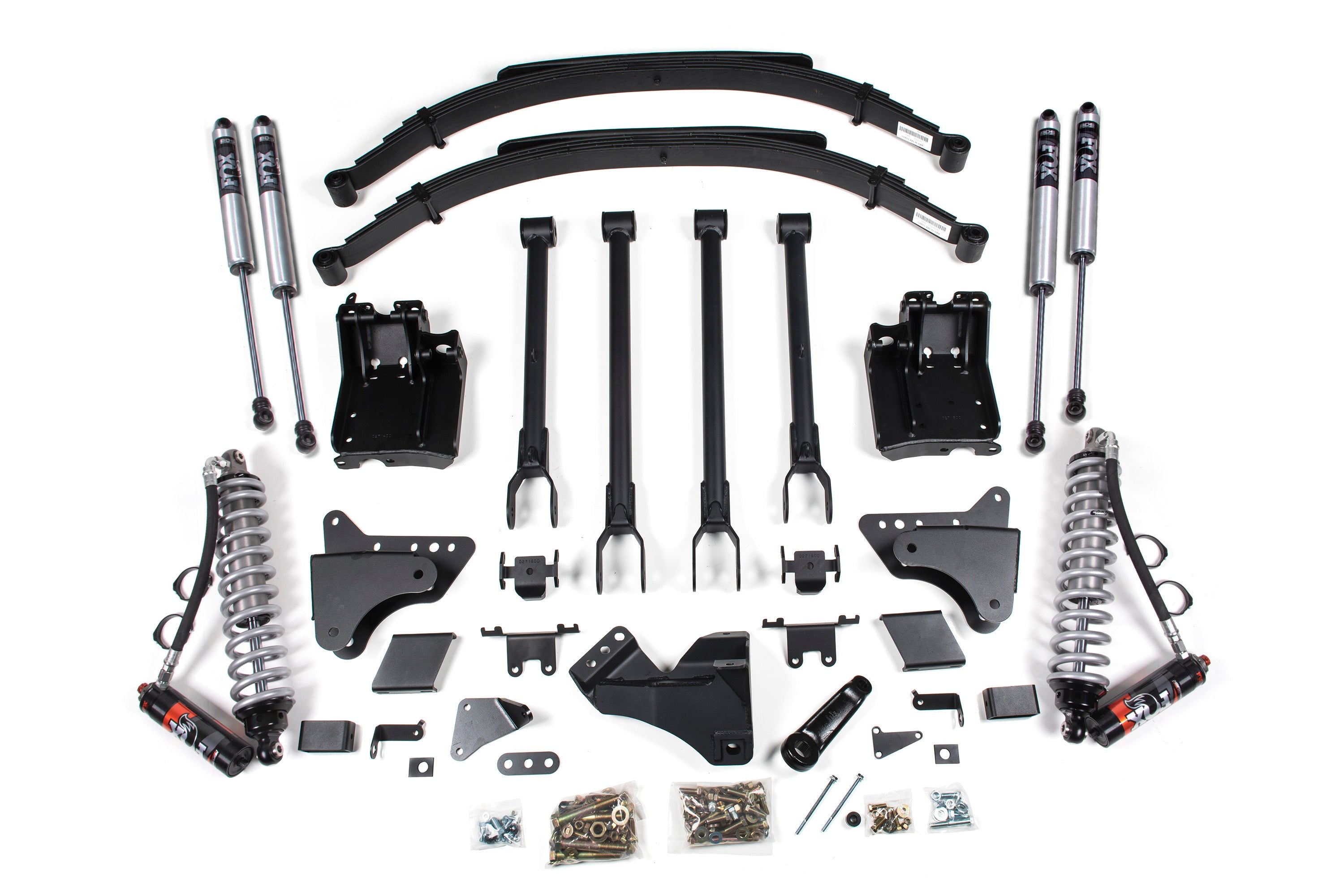 BDS 596FPE 6in 4-Link Lift w/ FOX 2.5 Elite Coil-Over Conversion & 2in Rear Blocks | 2011-2016 F250/F350 4WD Diesel