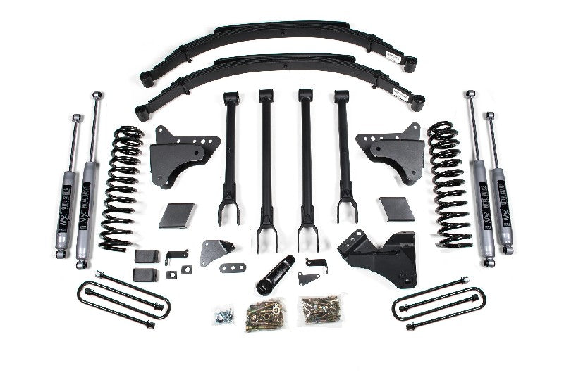 BDS 596H 6in 4-Link Lift Kit w/ NX2 Nitro Shocks - Factory 2in Rear Block Lift | 2011-2016 F250/F350