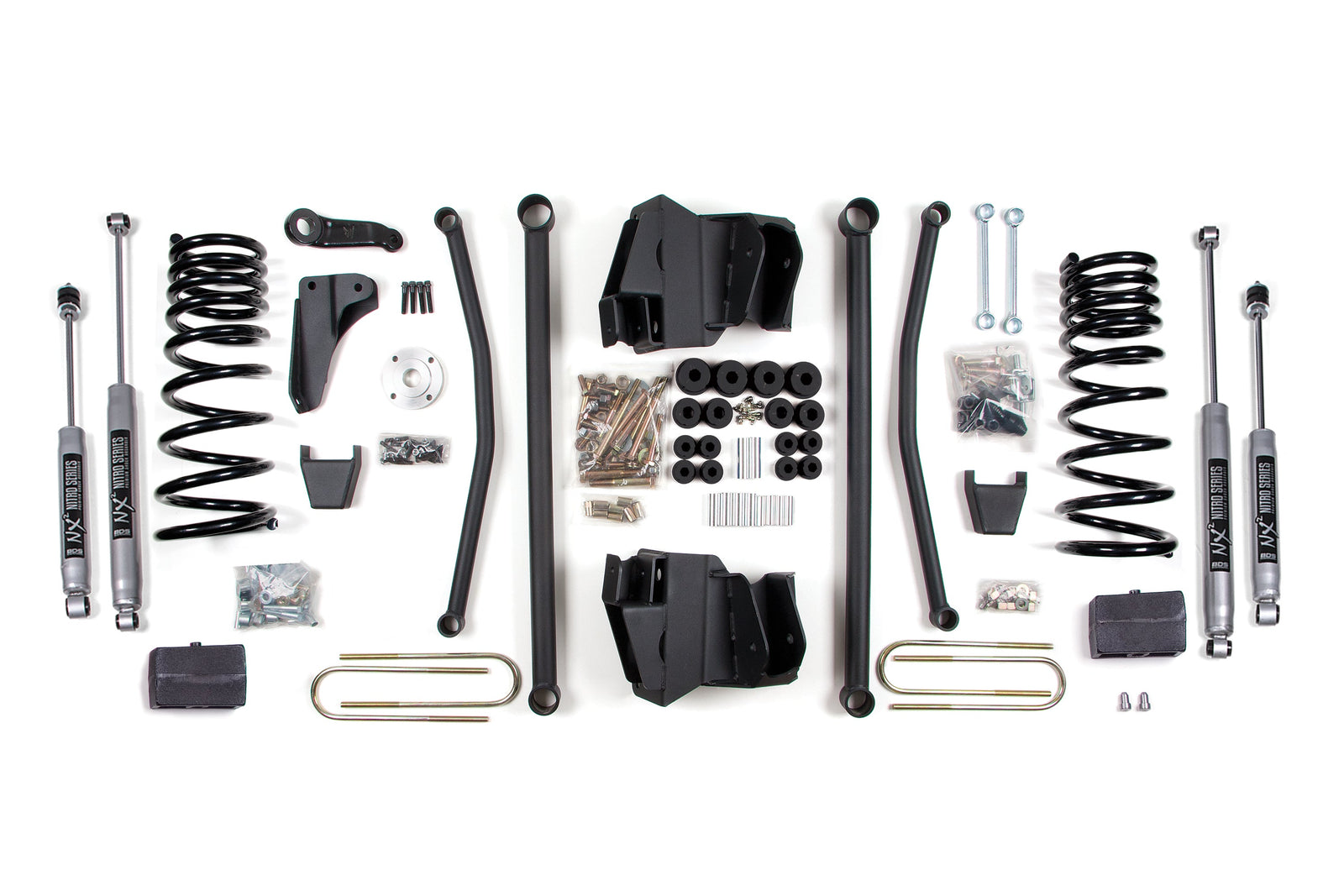 BDS 641H 8in Long Arm Lift Kit w/ NX2 Nitro Shocks & Rear Block Kit | 2008 Ram 2500/3500 4WD Diesel w/ 4in Axle