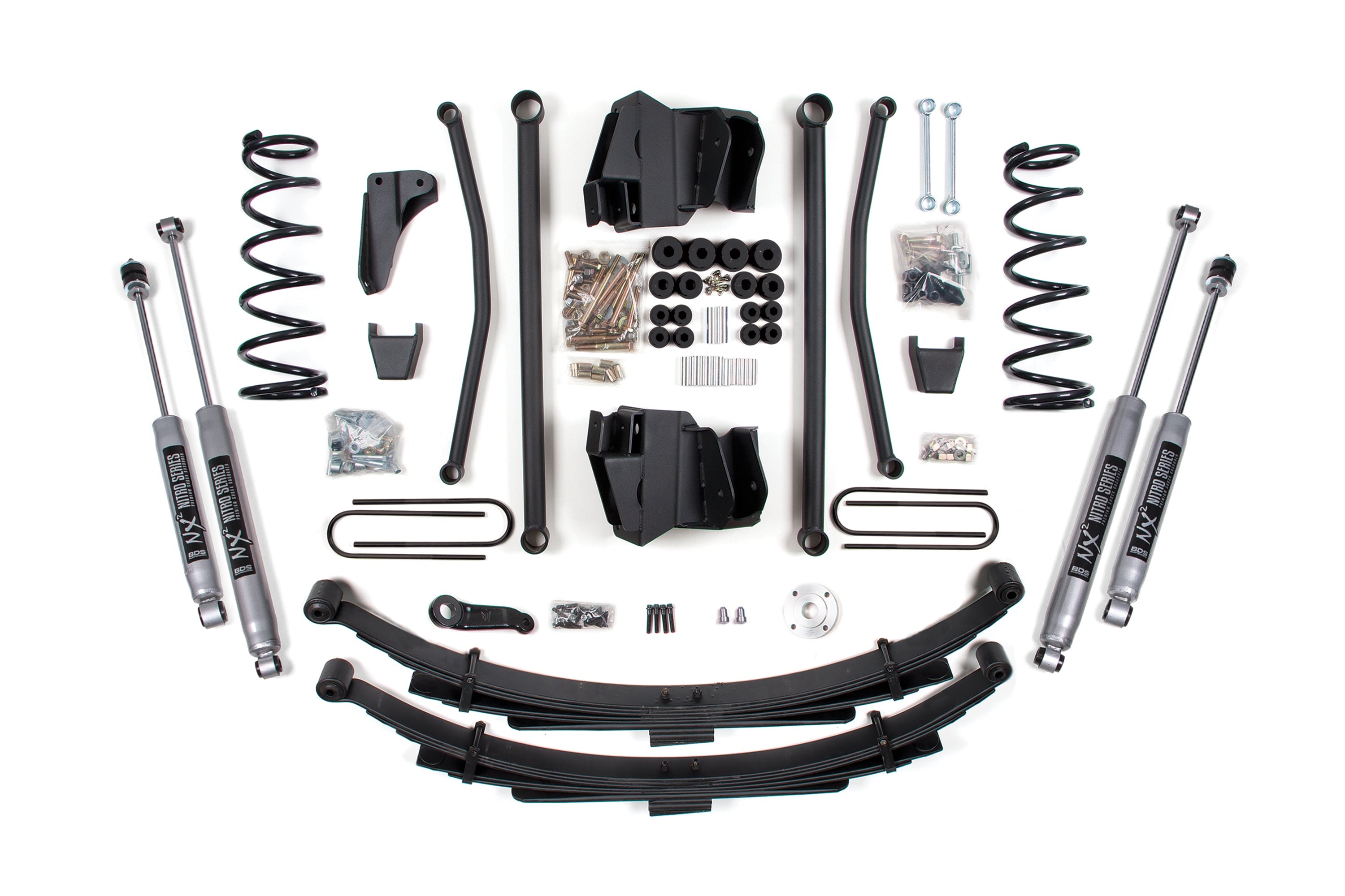 BDS 654H 8in Long Arm Lift Kit w/ NX2 Nitro Shocks & Leaf Springs | 2003-2007 Ram 2500/3500 4WD Diesel w/ 3.5in Axle