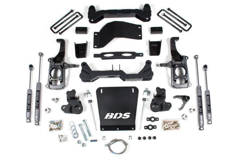 BDS 719H 4.5in Lift Kit w/ NX2 Nitro Shocks & 2in Block Kit | 2011-2019 Silverado/Sierra 2500HD/3500HD w/o Rear Overload