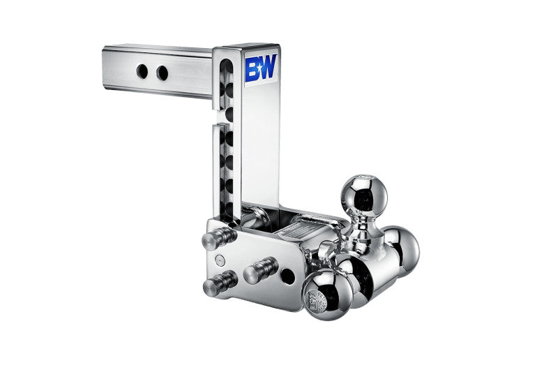 B&W TS10049C Chrome Tow & Stow Triple Ball Hitch w/ 2in Shank, 7in Drop/7.5in Rise | Universal