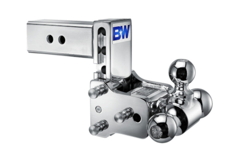 B&W TS20048C Chrome Tow & Stow Triple Ball Hitch w/ 2.5in Shank, 5in Drop/5.5in Rise | Universal