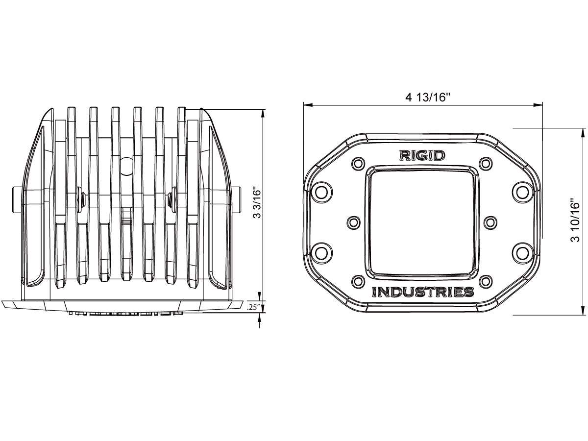 Rigid 512313 D2 Series Pro Driving Beam Flush Mount Lights | Universal