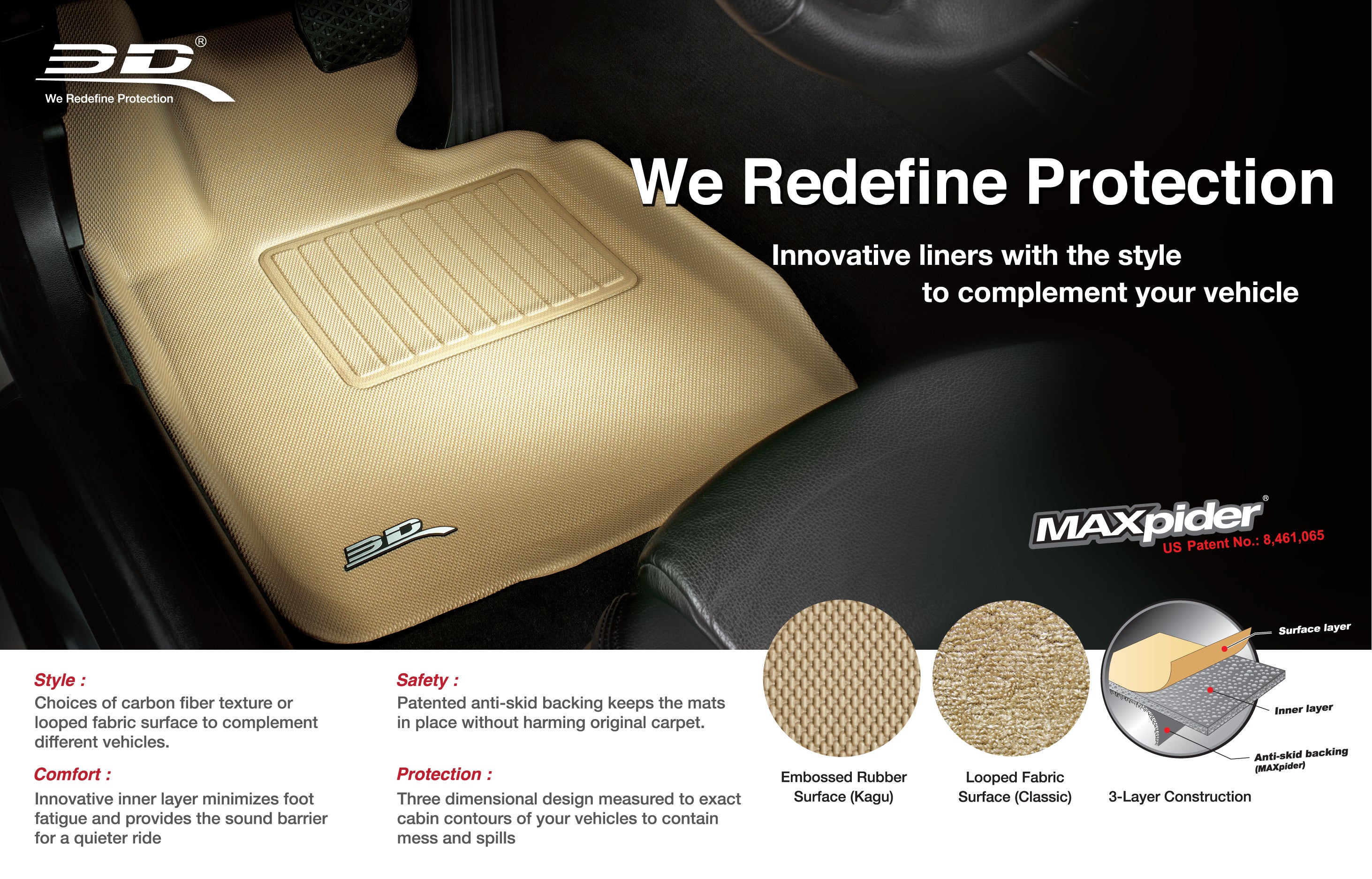 3DM L1CH05002202 Classic Tan Floor Mats | 2007-2013 Silverado/Sierra 1500/2500HD/3500HD